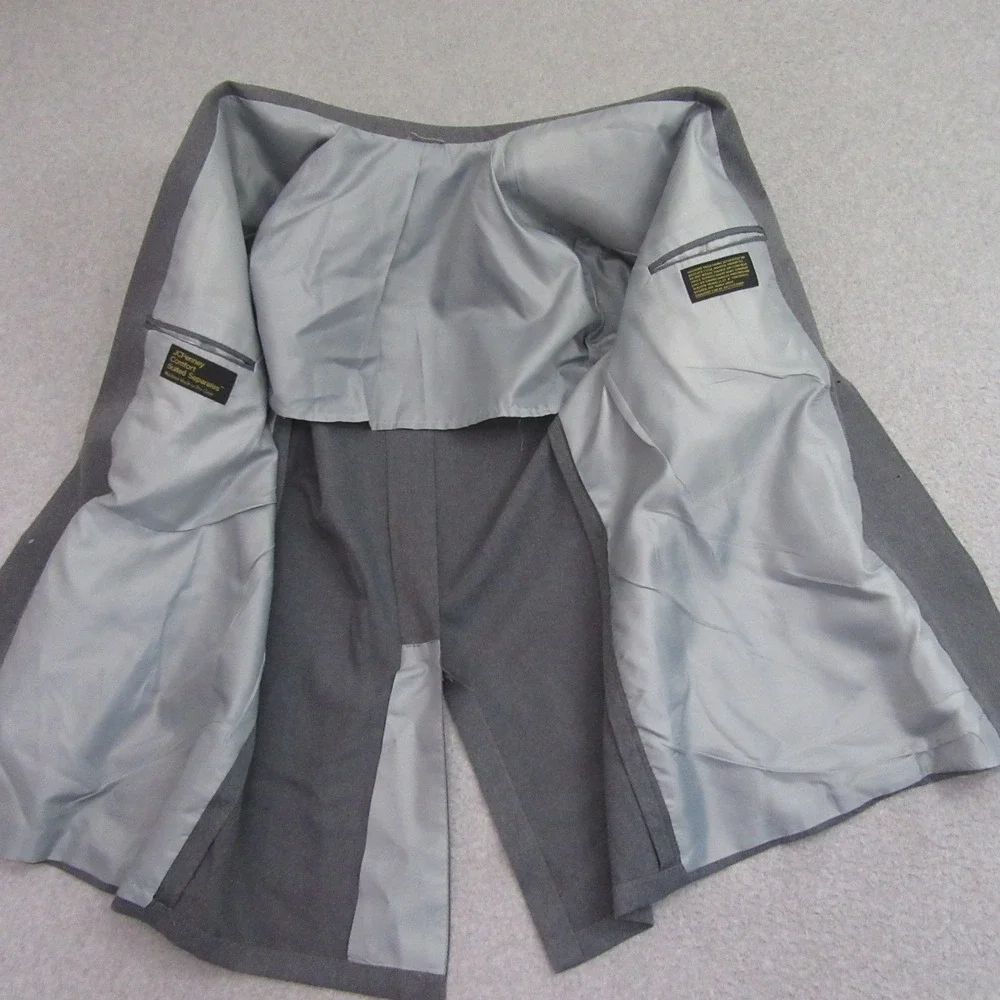 Vintage JCPenney Comfort Blazer 44L‎ Gray Polyester Semi-Structured Machine Wash